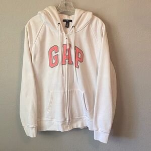 GAP White Hoodie with Coral Logo